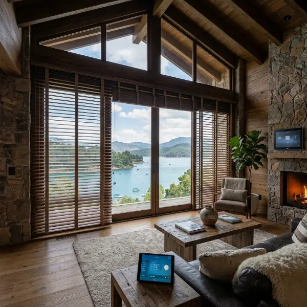 Persianas para casas de descanso en Valle de Bravo: madera, screen y motor