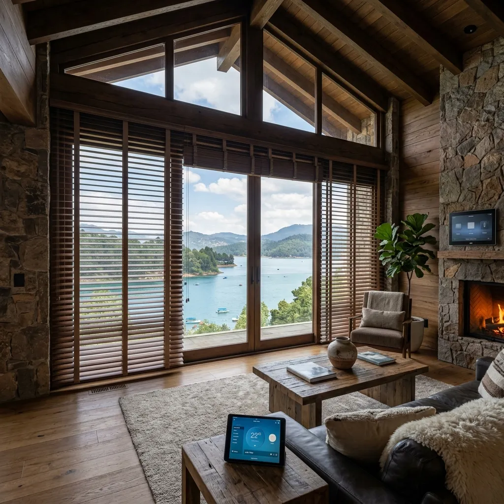 Persianas para casas de descanso en Valle de Bravo: madera, screen y motor